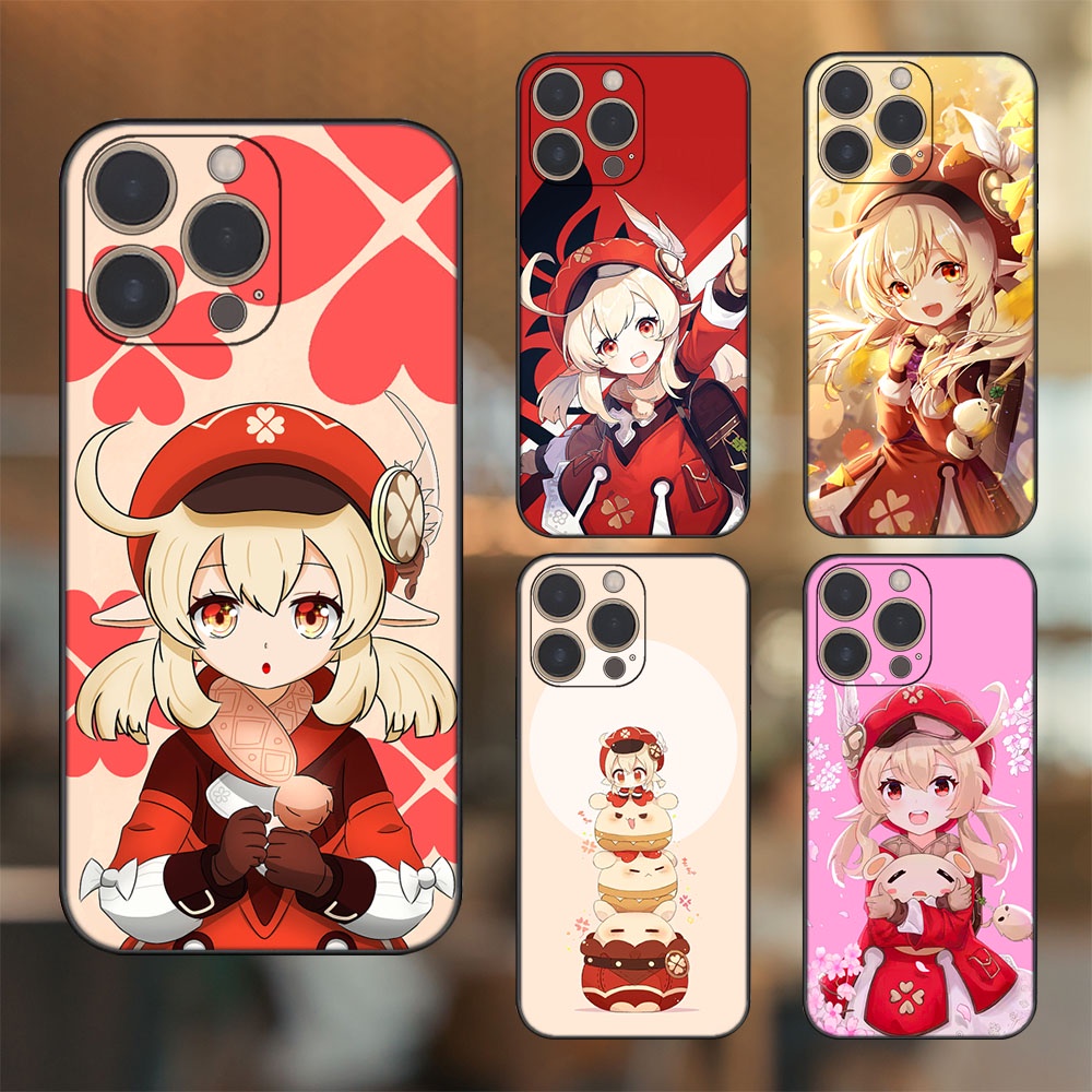 Ốp lưng iPhone 14 Pro dẻo đen cạnh vuông in hình Klee Genshin Impact