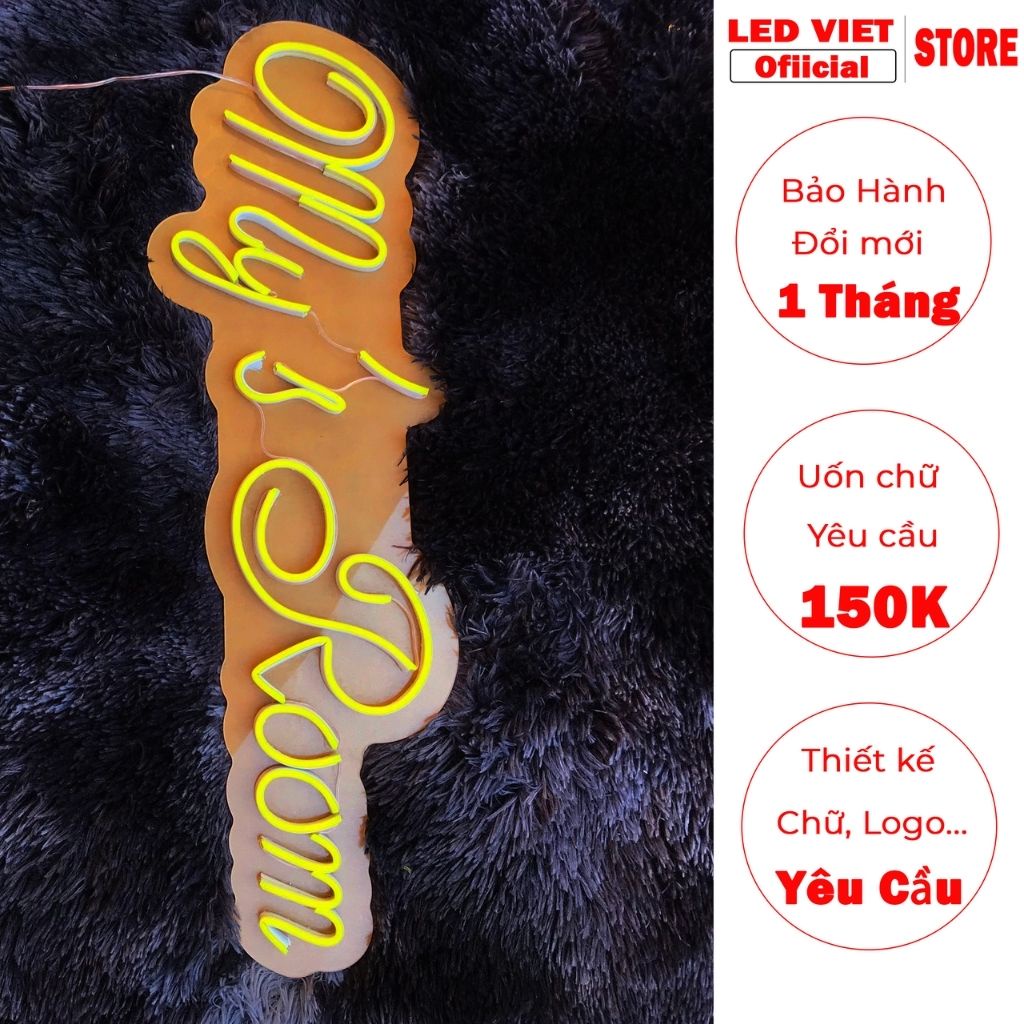 Đèn trang trí led neon sign uốn chữ theo yêu cầu mẫu my's room