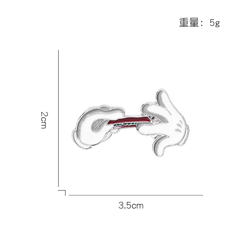 White Hands Enamel Pins  Simple Brooches Lapel Badges Cartoon Animal Jewelry Gift for Friends