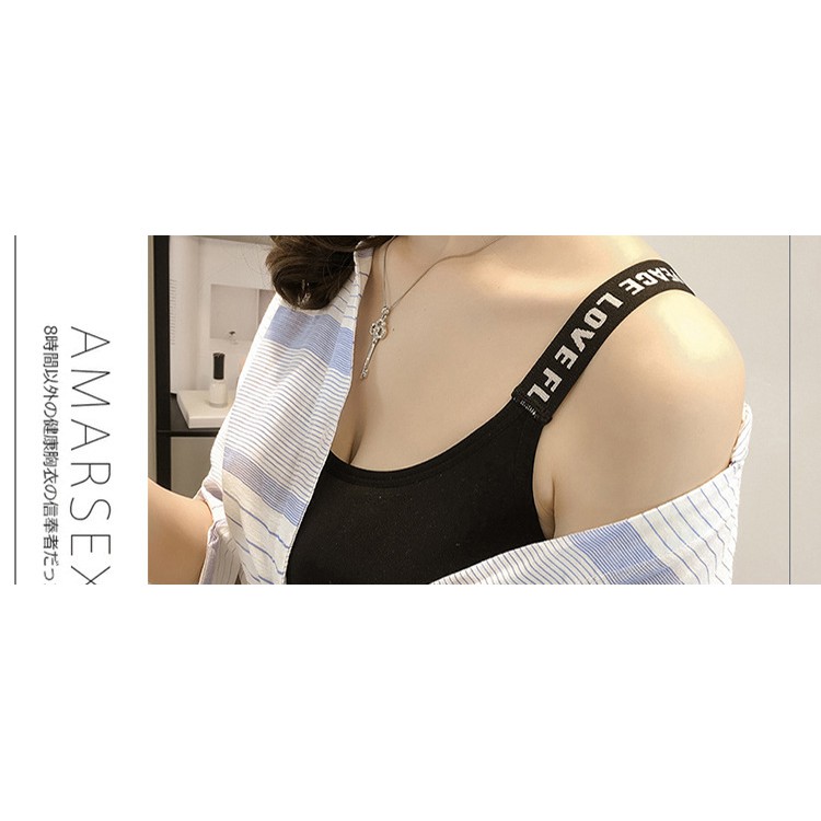 Áo bra thể thao dây chữ chất coton mềm đẹp 032