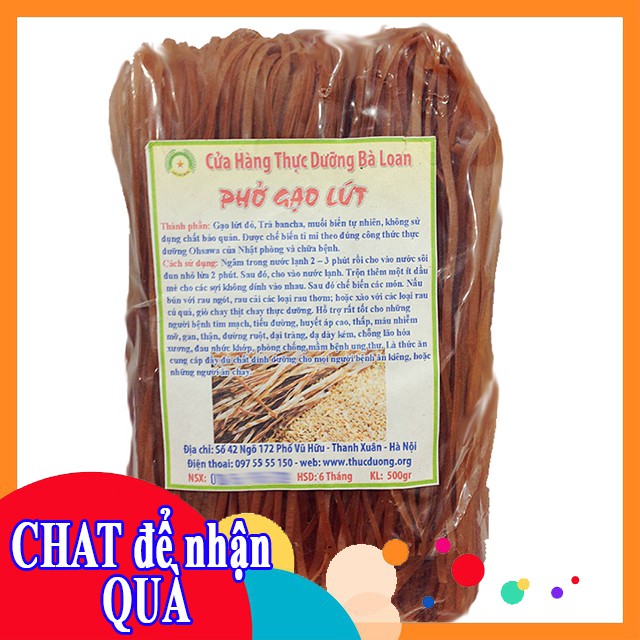 Phở bún gạo lứt Bà Loan 500g cho người ăn dưỡng sinh, ăn kiêng tại nhà