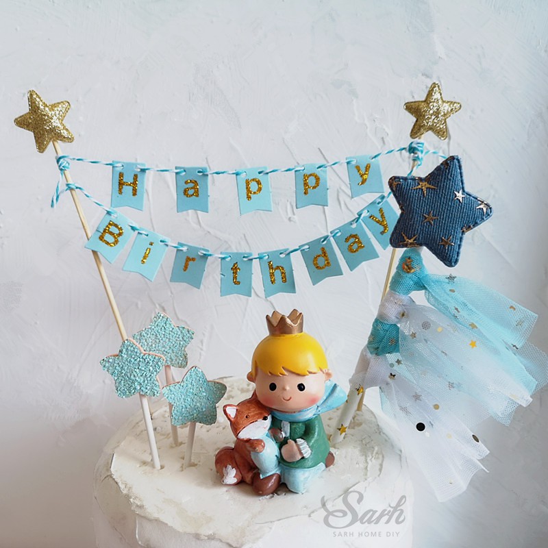 Làm Vườn Chậu Hoạt Hình Hoàng Tử Nhỏ Nhựa Đồ Chơi Trẻ Em Sinh Nhật Bánh Trang Trí Hoàng Tử Động Vật Hoa Hồng Kịch Bản Trang Trí Bánh
