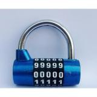 Ổ khóa số với 5 vòng số, dùng khóa cửa, khóa cổng, khóa tủ...Màu Xanh Dương