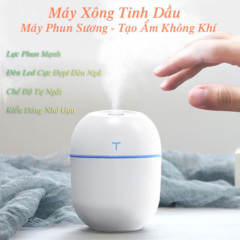 Máy Xông Tinh Dầu mini 2022 phun sương tạo ẩm không khí có đèn Led