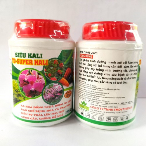 Siêu KALI Super Kali hủ 100gr - Phân bón giúp cây chống đỗ ngã