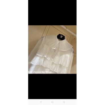 ÁO SƠ MI TRẮNG CỔ TAY XẾP LI XÒE THANH LỊCH FREESIZE