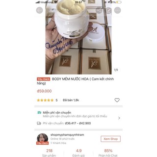 BODY MỀM NƯỚC HOA ACOSMETICS ( chính hãng)
