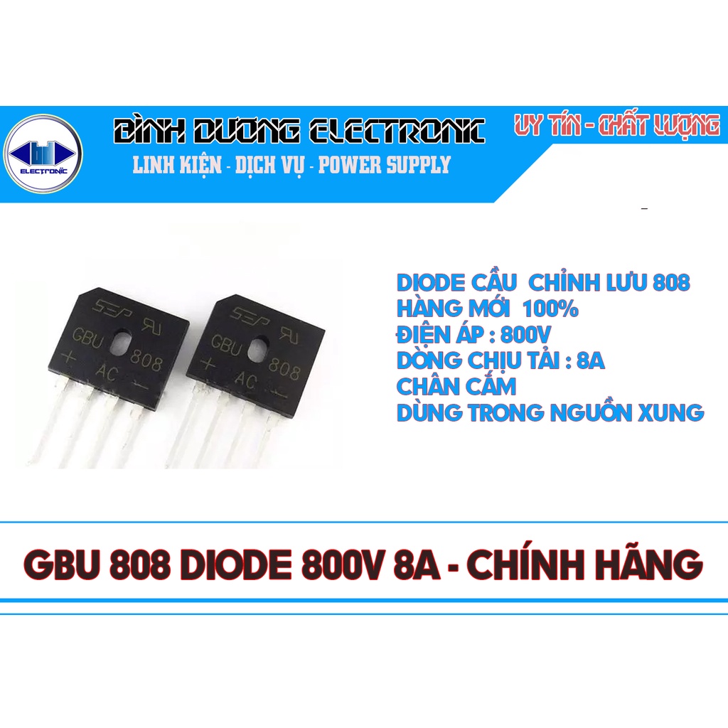 DIOT GBU808 Diode Cầu Mới 100% / 8A /800V