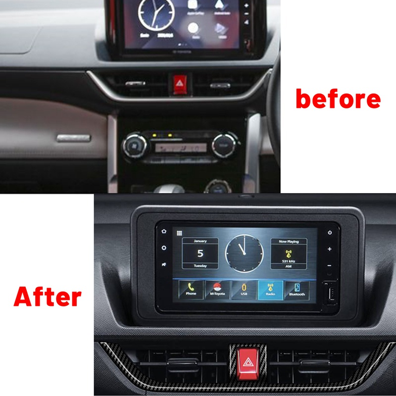Đối với Toyota Veloz Avanza 2022- Xe hơi bằng sợi Carbon Điều hòa trung tâm Cửa ra Khung trang trí