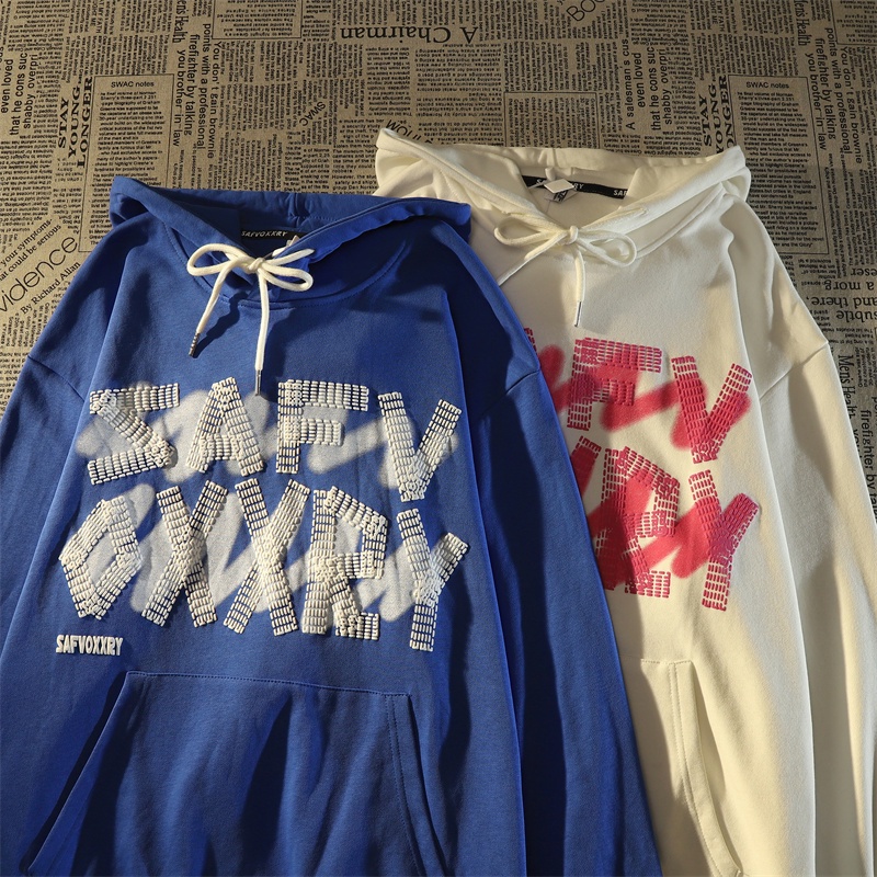 NRVP Áo Hoodie Tay Dài Oversize In Họa Tiết Phong Cách Hàn Quốc Kiểu Mới Cho Nam / Nữ