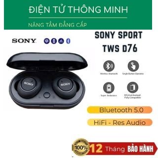 ( Nghe Không Hay Hoàn Tiền 100% )Tai nghe Bluetooth Đen Sony sport TWS-D76 Rất ấm Bass-treble TUYỆT HẢO