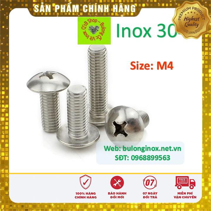 [HÀNG SẮN] Vít pake đầu dù inox size M4 và M5  , ốc 4 cạnh đầu dù  inox, ốc vặn tua vít đầu dù thân bulong, inox 304