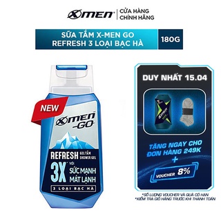 Sữa tắm x-men go refresh 3 loại bạc hà 180g