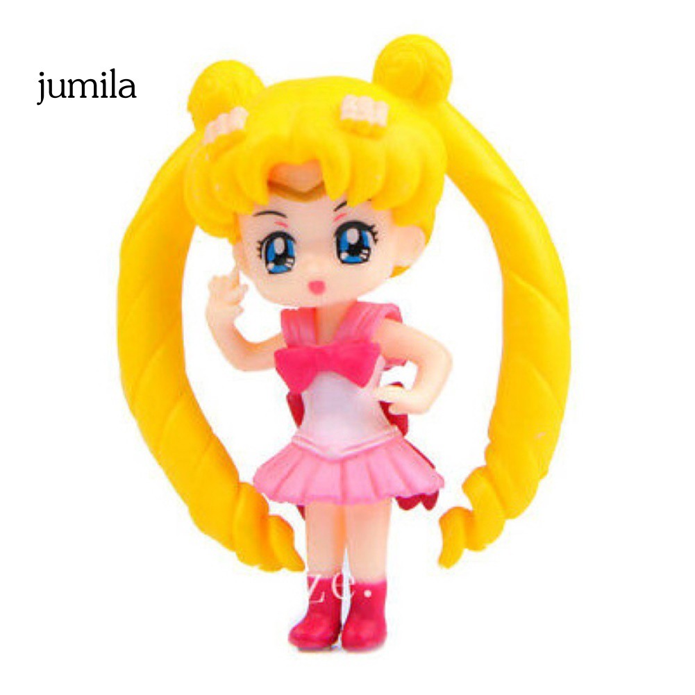 Set 4 mô hình thủy thủ mặt trăng trang trí bàn làm việc hoặc trang trí bánh kem