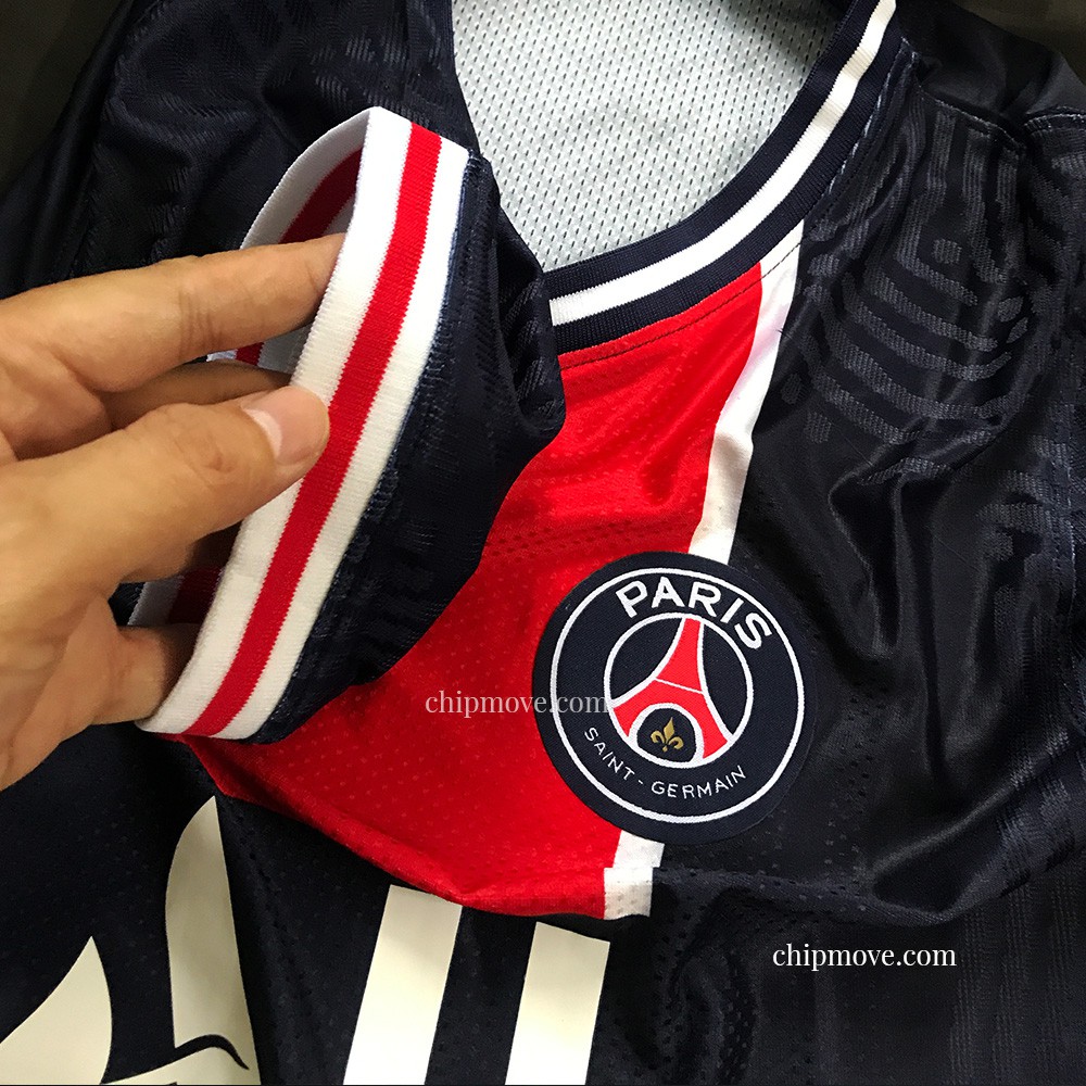 Áo bóng đá PSG trắng sọc xanh đỏ mùa giải mới 2020 Player Thái cao cấp