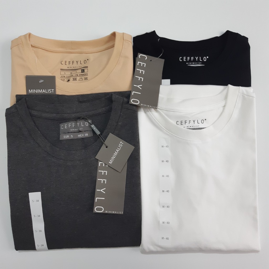 Áo phông nam cổ tròn, trơn, cotton cao cấp, co giãn 4 chiều Ceffylo. Áo thun cotton nam,local brand, trắng, đen, be, ghi | BigBuy360 - bigbuy360.vn