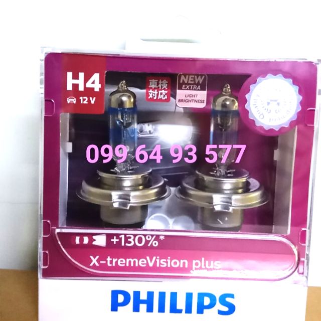 Bóng H4 philips chính hãng tăng sáng 12v 130% 🇵🇱