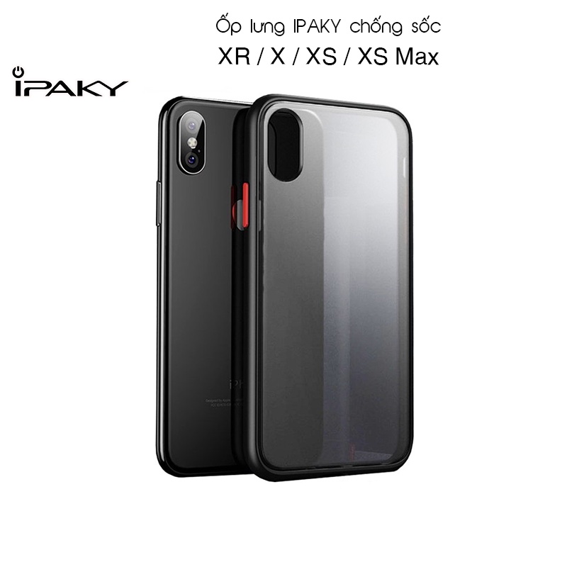 Ốp lưng IPAKY iPhone XR / X / XS / XS Max - Ultra Hybrid - Mặt lưng NHÁM MỜ