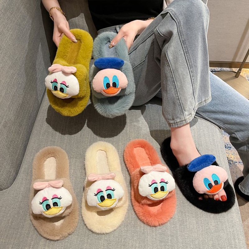 Dép Bông Đi Trong Nhà Giữ Ấm Mùa Thu Đông Phong Cách Hàn Quốc Dễ Thương Dành Cho Nữ