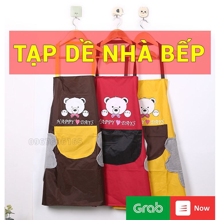 Tạp dề nhà bếp chống thấm nước hình gấu dễ thương