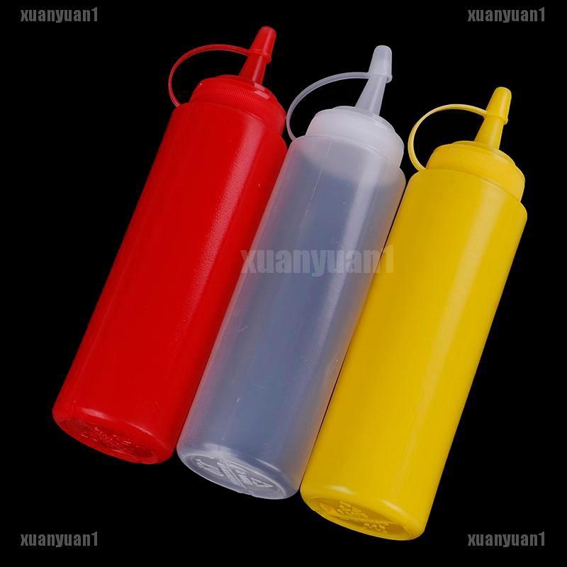 Bình Nhựa Đựng Dầu Ăn / Giấm 8oz Dạng Bóp Tiện Dụng Cho Nhà Bếp