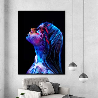 Tranh canvas trang trí cô gái đồ họa 3d.