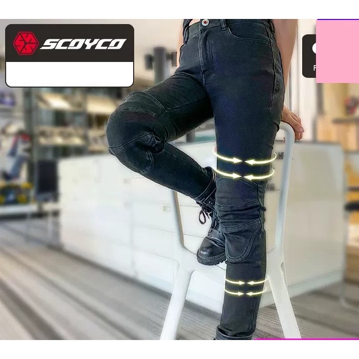Quần giáp jean nữ bảo hộ mô tô Scoyco P075W