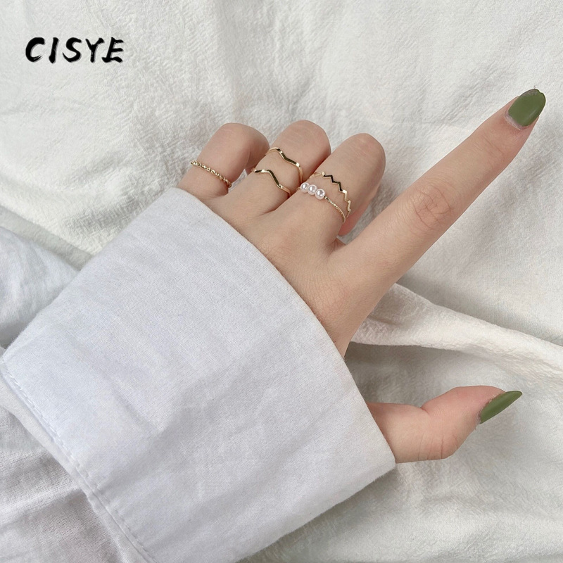 Set 4/ 5 nhẫn đeo ngón tay thiết kế sang trọng thời trang