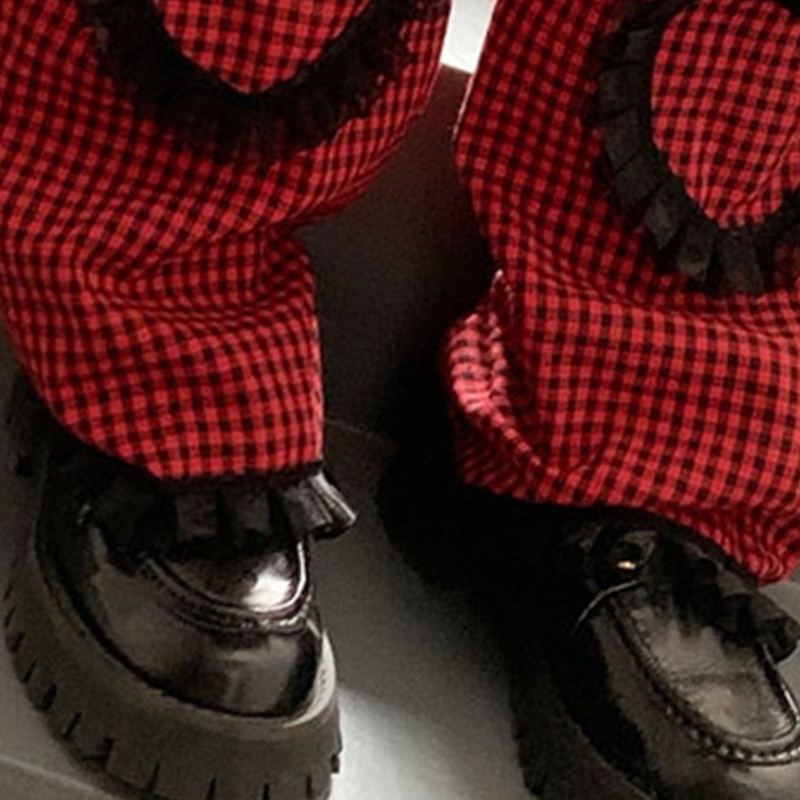 Xiangbao Vớ Cao Đến Đầu Gối Phối Ren Họa Tiết Kẻ Sọc Phong Cách Gothic Punk Giữ Ấm Chân Có Khóa Cài Hình Trái Tim