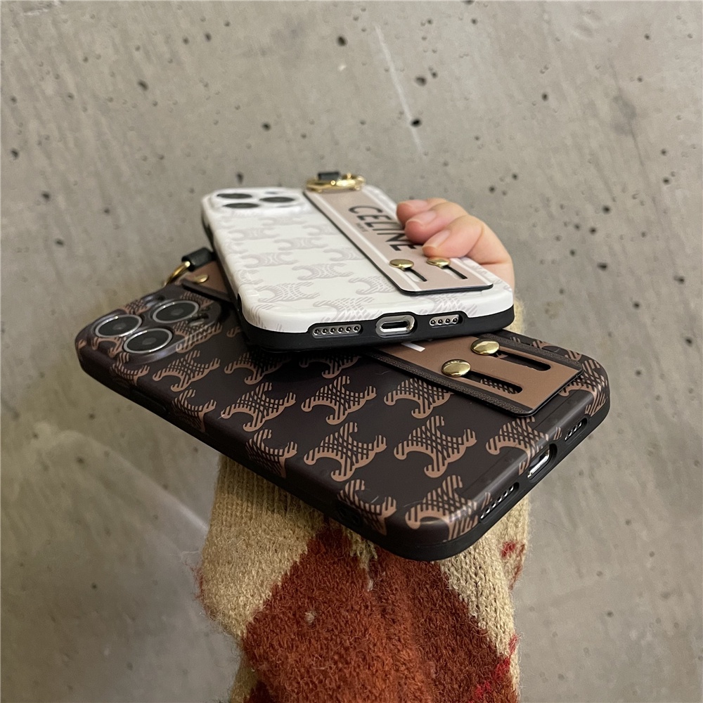 Ốp Điện Thoại In Logo Thời Trang Kèm Dây Đeo Cho IPhone 14 Pro max 14 Plus 13 Pro max 12 11 Pro max x xs max xr