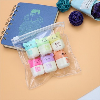 Vỉ 6 bút dạ quang hình thú