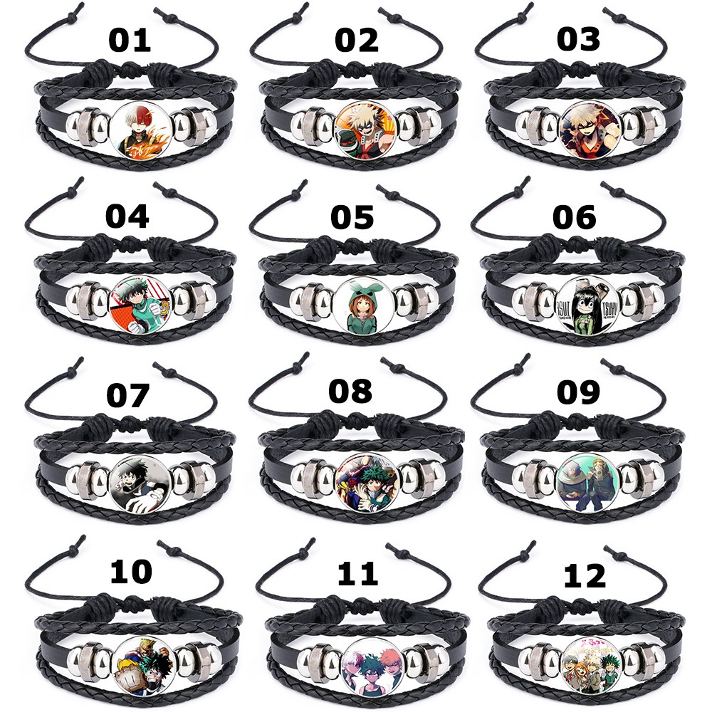 BARRY Children Boku No Hero Academia Bracelets Men Wristband Bangles My Hero Academia Bracelets Charms Punk Multilayer Anime Jewelry Time|Cosplay Leather Bracelet