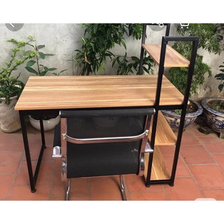 Bàn làm việc liền kệ sách 🍒 đa năng 2 trong 1 🍒 bên ngoài phủ Melamine - chân sắt chắc chắn