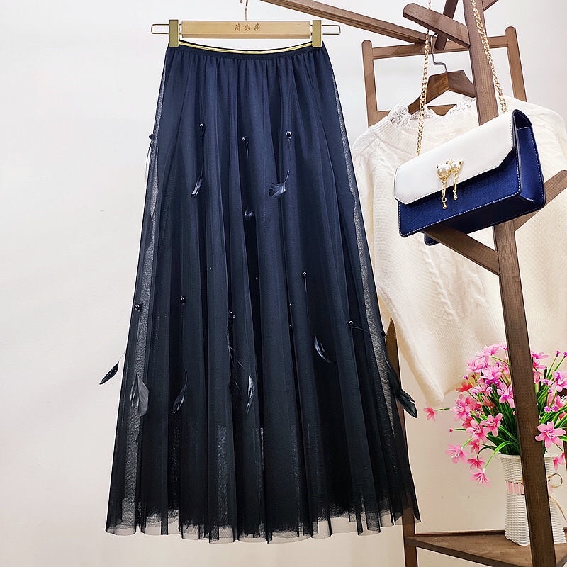 Chân váy ren mềm mại dài 82cm