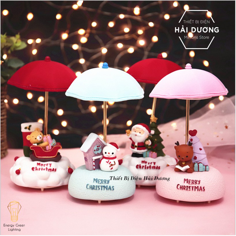 Món quà giáng sinh ý nghĩa - Mô hình dễ thương có đèn phát nhạc trang trí bàn học văn phòng decor vintage