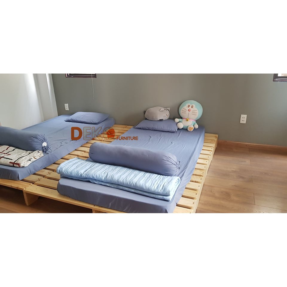 Giường ngủ pallet DEKO FURNITURE gỗ thông cao cấp 1M6x2M