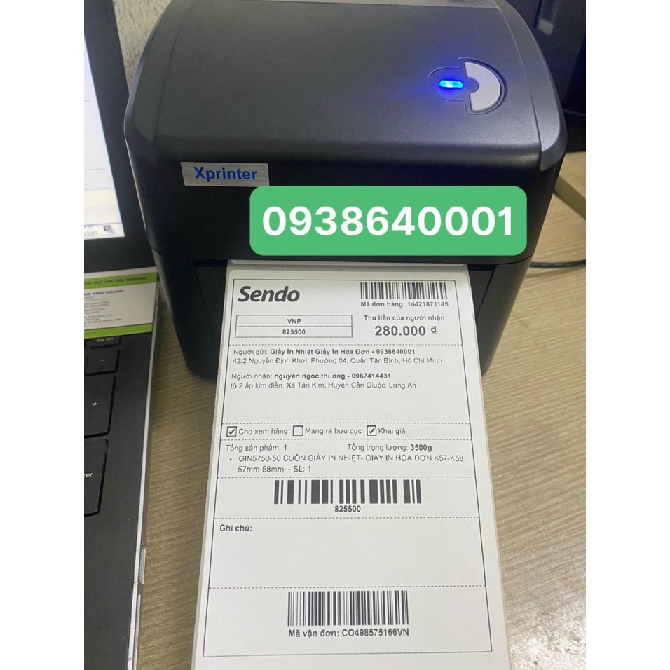 Máy In Đơn Hàng Vận Chuyển Xprinter 420B In Điện Thoại Kết Nối cổng Lan In wifi  Andoid + Ios + Máy Tính