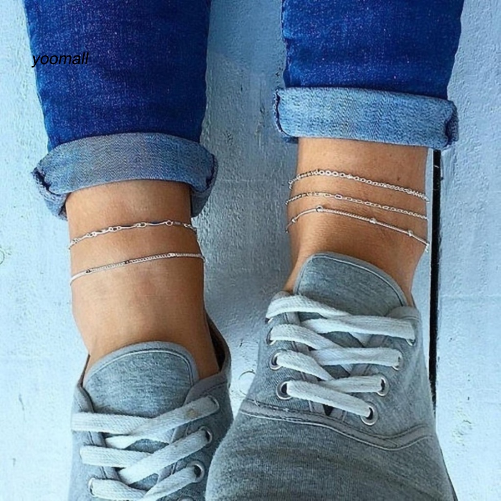 Set 5 Lắc Chân Kiểu Dáng Đơn Giản Cho Nữ