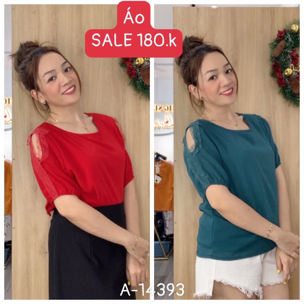 SALE Áo BIG lSIZE Tay khoét vai viền Ren Cột Nơ 14393