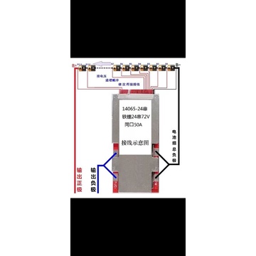Bảng Mạch Cân Bằng bảo vệ sạc xả 72V50A 24s, 60V50A 20s, 48V50A 16s  Cho Pin Lithium 3.2v Lifepo4