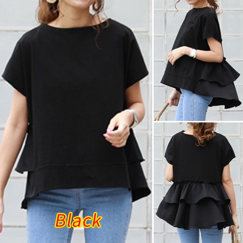 Zanzea Áo Thun Nữ Ngắn Tay Cổ Tròn Thời Trang Hàn