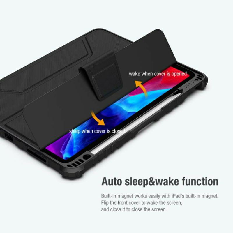 Bao da Nillkin trượt bảo vệ camera iPad Mini 6/ Pro 11 2020, 2021/ Air4 10.9/ Gen 7/Gen 8 9 12.9 Bumper Leather Case Pro