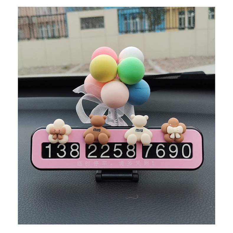 Bảng để số điện thoại đậu xe tạm thời trên ô tô hình hoạt hình dễ thương