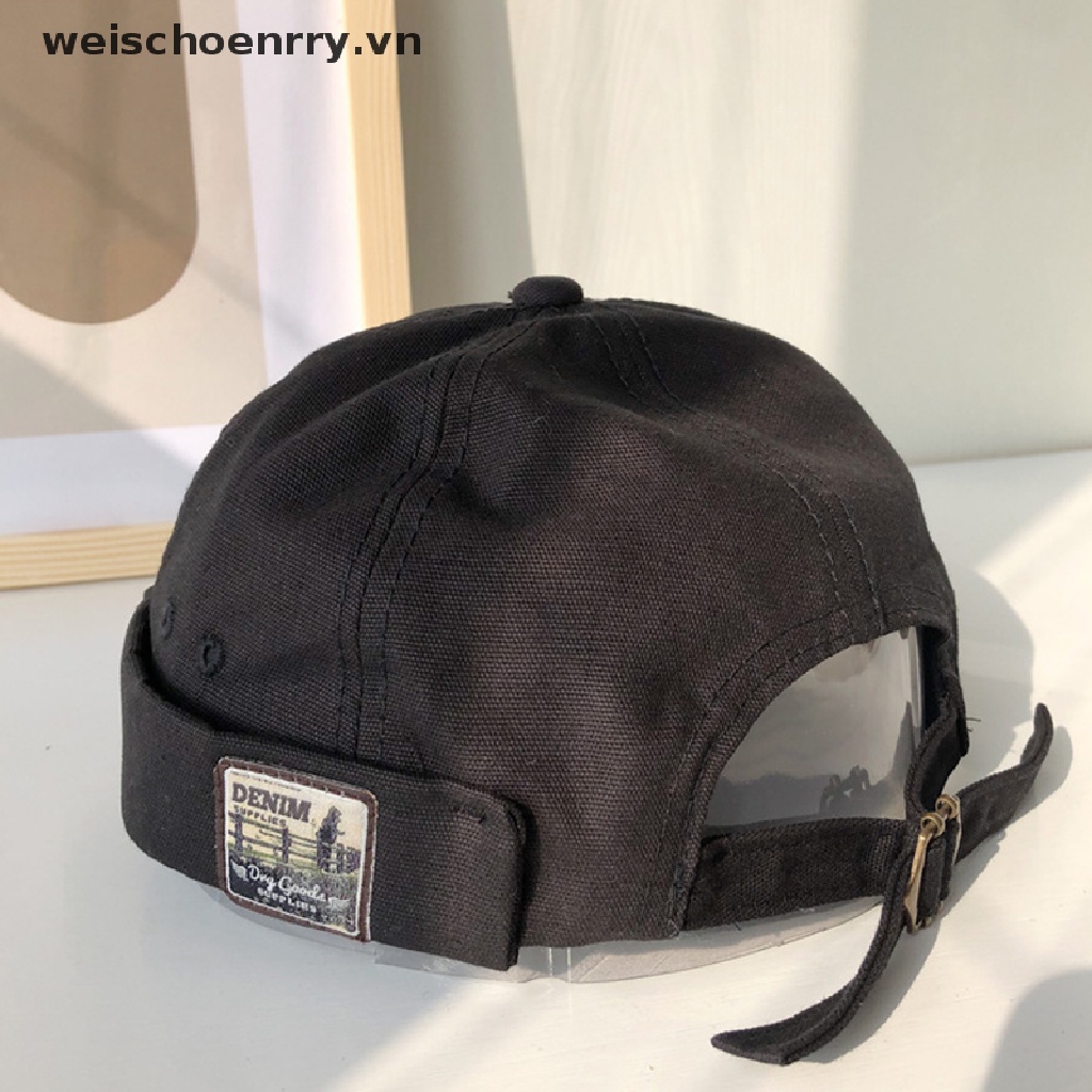 【WW】 Fold Skullcap Retro Men Sailor Cap Women Warm Roll Cuff Bucket Cap Brimless Hat .