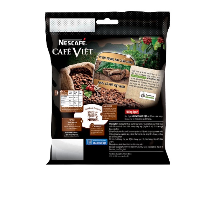 Cà Phê Đen Hòa Tan Nescafé Café Việt  mua 3 tặng 1 ly sứ Paste