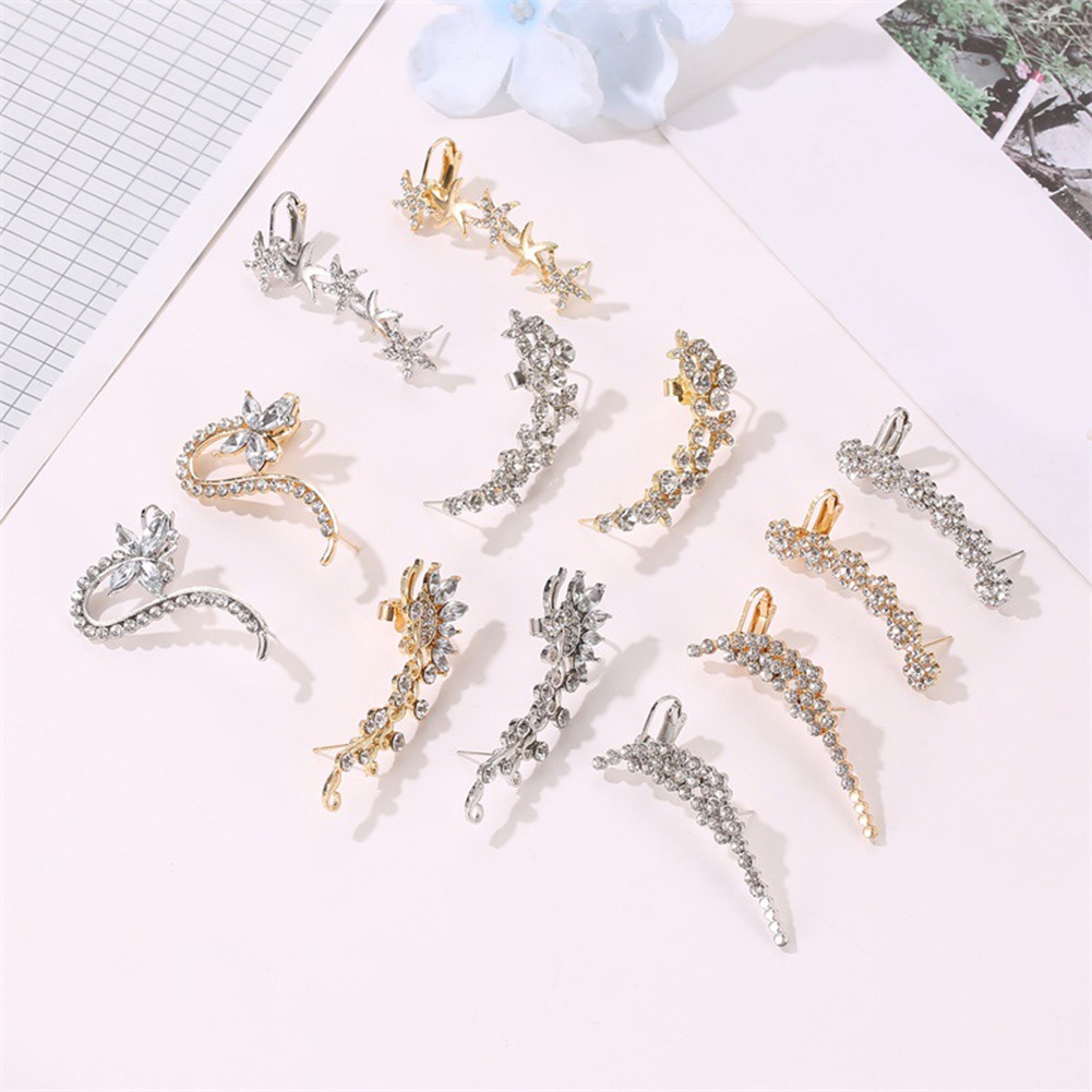 Đôi Bông Tai Họa Tiết Hoa Và Bướm Đính Đá Cho Nữ