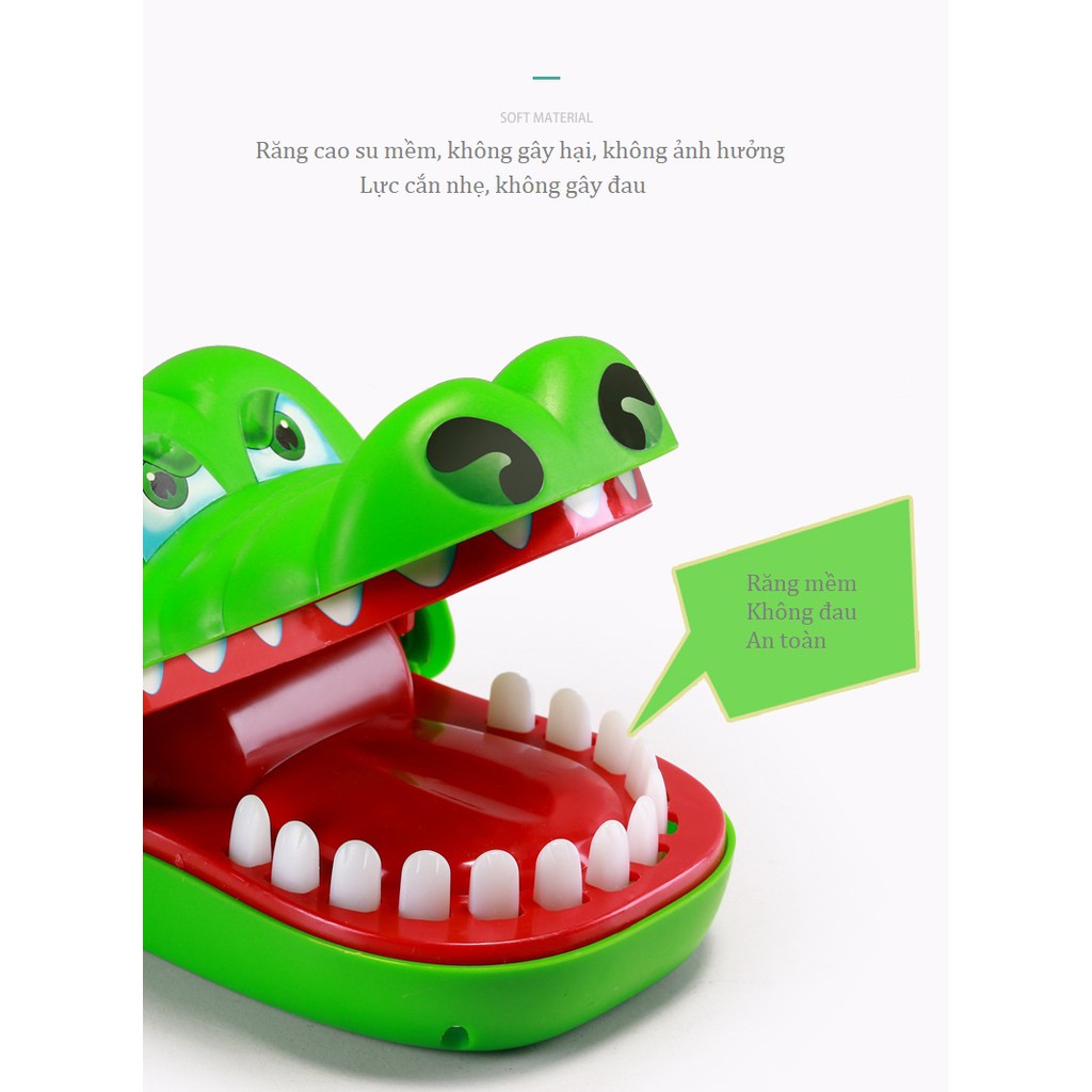 Bộ trò chơi khám răng cá sấu thú vị, chất liệu nhựa an toàn, kiểu dáng ngộ nghĩnh, không dùng pin