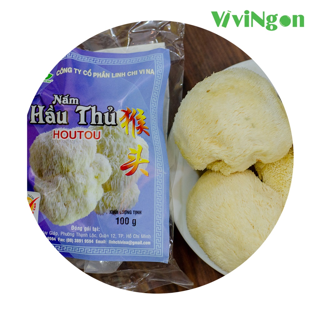 Nấm hầu thủ (nấm đầu khỉ) khô gói 100g - Tốt cho não và hệ thần kinh, bảo vệ dạ dày - Lion's mane mushroom - ViviNgon