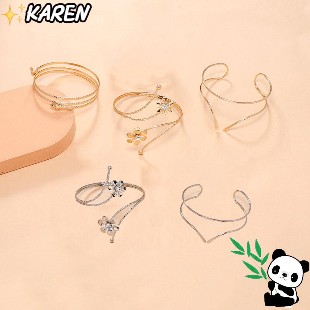 Karen Vòng Đeo Bắp Tay Dạng Nhẫn Họa Tiết Hình Học Rỗng