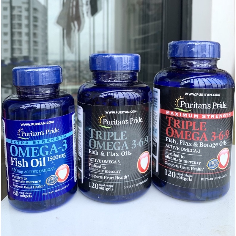 Viên uống dầu cá bổ sung OMEGA 3-6-9 Puritan Pride Mỹ 120v